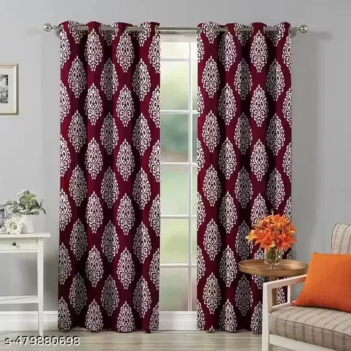 iLiv flower Door Window Printed CurtainS 2 PC SET